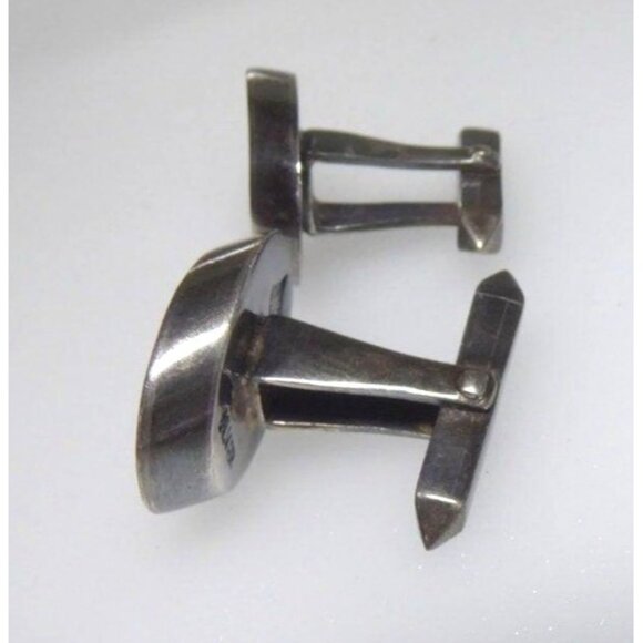 Vintage Antonio Pineda 970 Silver Concave Oval Cufflinks - Picture 7 of 16
